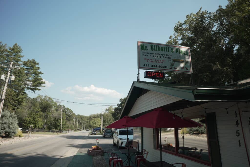 Exterior of Mr. Gilberti's Place on Acacia Club Road in Hollister, Missouri