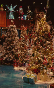 Festive Christmas trees and decorations at Festival of Trees