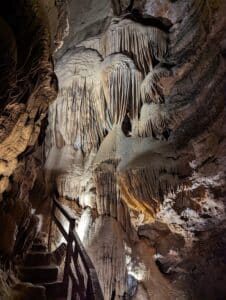 Talking Rocks Cavern Branson West Missouri guided cave tour at 63 degrees year-round ideal rainy day activity