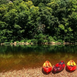 Kayaking on the James River around Branson, Missouri