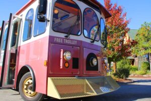 Free Trolley rides downtown Branson Missouri