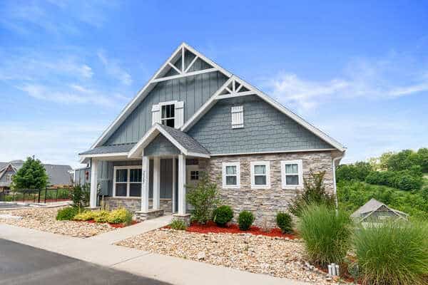 Lakeside home exterior with wraparound decks at Lakeside Landing in Branson, Missouri