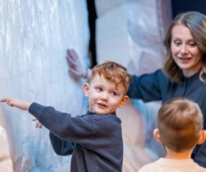 Interactive iceberg exhibit at the Titanic Museum Branson — touch real ice and 28-degree water