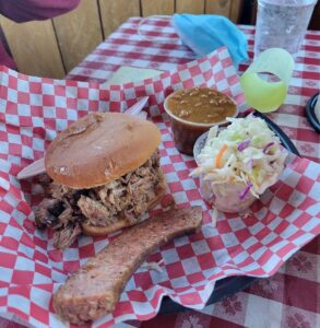 The Big Pig pulled pork sandwich on Texas toast at Danna’s BBQ in Branson