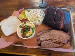 Central Texas style prime brisket sliced at Old 76 Smokehouse in Branson West