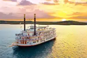Silver Dollar City's Showboat paddlewheel riverboat cruising Table Rock Lake Branson Missouri 2026 reimagined dining cruise