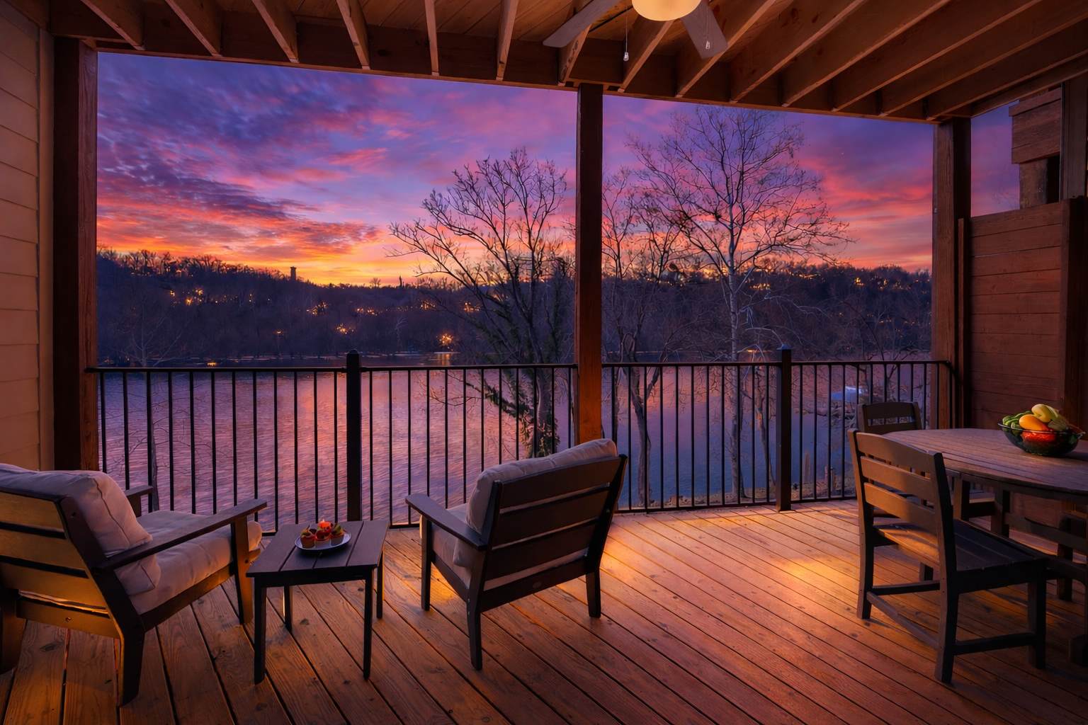 Taneycomo Tranquility condo Branson Missouri directly on Lake Taneycomo waterfront balcony views