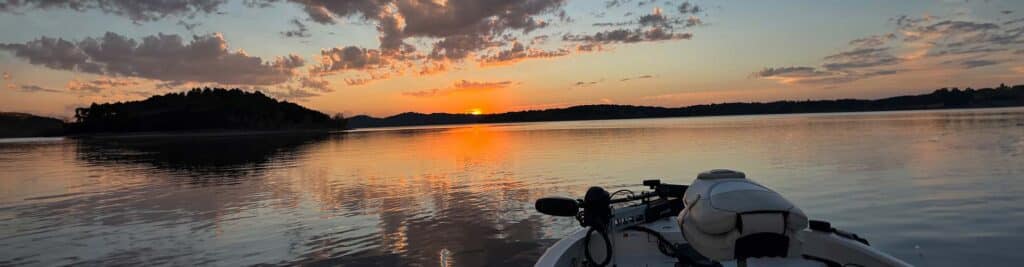 Getting ready for a day of fishing at Table Rock Lake in Branson, Missouri