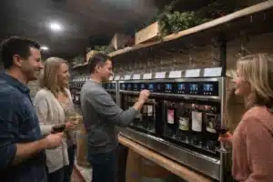 Cellar 417 candlelit wine cave Branson West Missouri self-pour tasting romantic date night experience