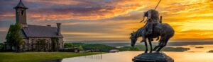 : Sunset over Table Rock Lake from Top of the Rock in Ridgedale Missouri