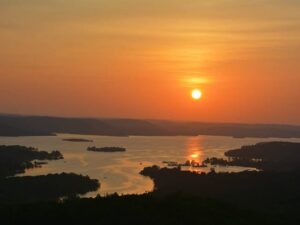 Branson sunsets — golden light over Table Rock Lake and the Ozark hills