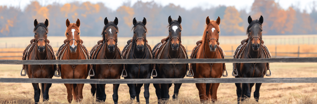 horses saddled and at post