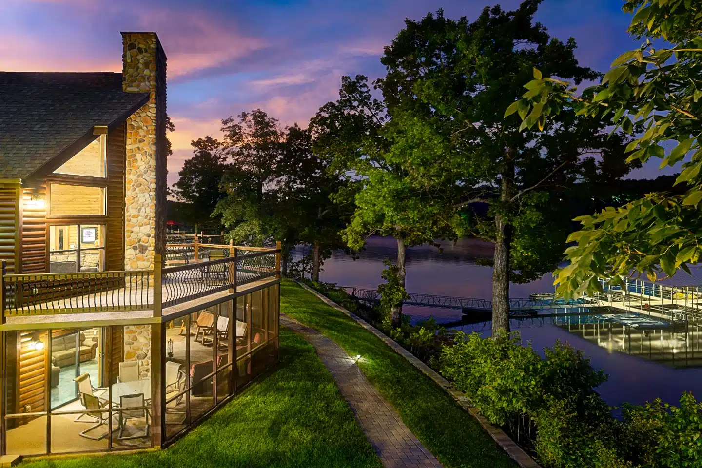 Log chalet fifty feet from the Table Rock Lake shoreline near Lampe Missouri