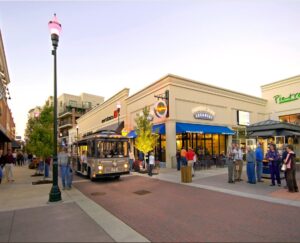 Branson Landing waterfront shops and promenade on Lake Taneycomo